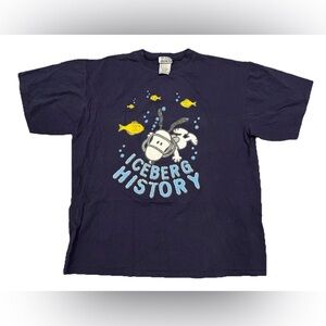 Vintage Iceberg Snoopy Peanuts History T-Shirt Shirt Adult 2XL XXL USA Made